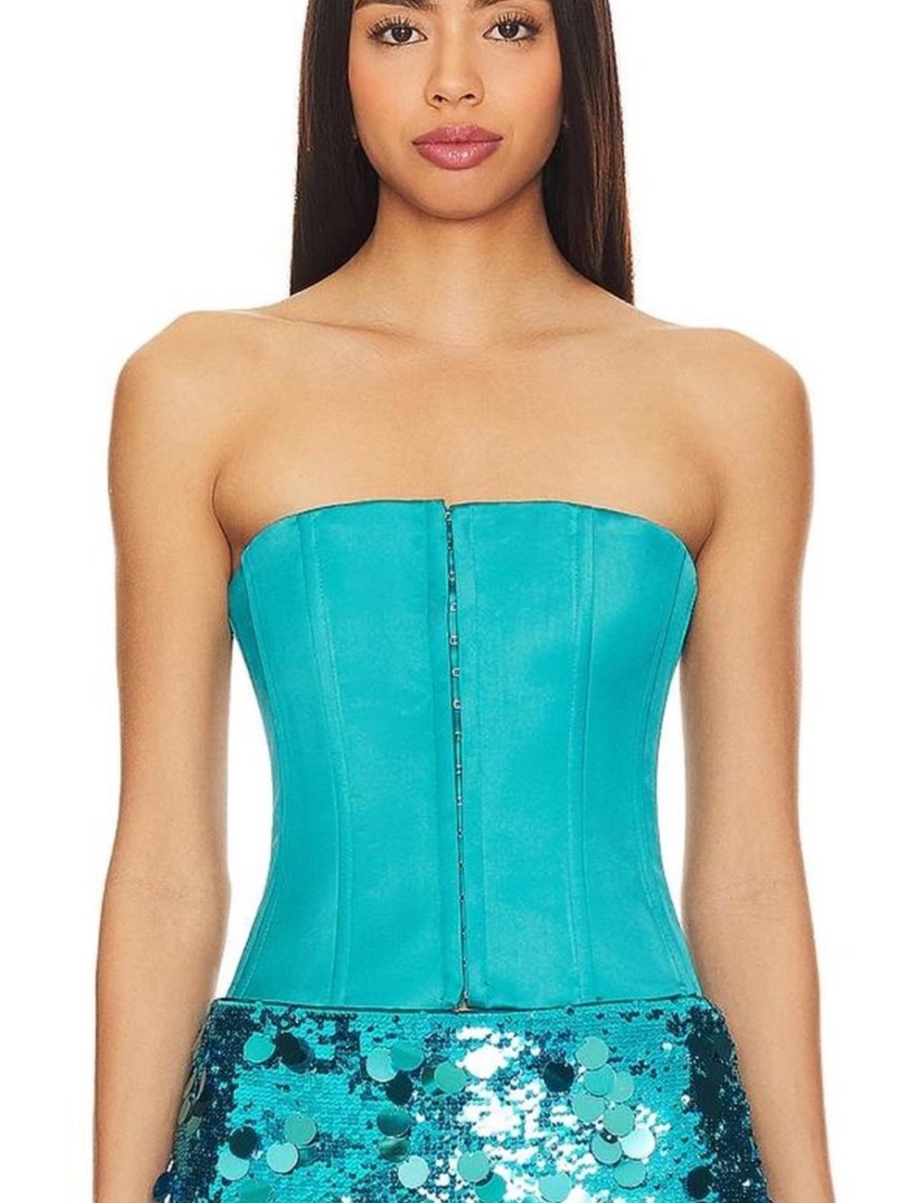 Danielle Guizio Corset Top in Tropical